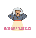 [気を付けて来てね専用]UFOで宇宙犬3（個別スタンプ：14）