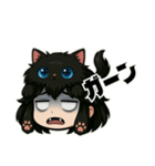 にゃん娘【黒】（個別スタンプ：16）