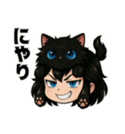 にゃん娘【黒】（個別スタンプ：19）