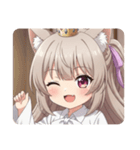 紫リボンポニーテールみなみちゃんスタンプ（個別スタンプ：17）