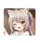 紫リボンポニーテールみなみちゃんスタンプ（個別スタンプ：20）