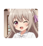 紫リボンポニーテールみなみちゃんスタンプ（個別スタンプ：21）
