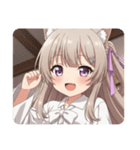 紫リボンポニーテールみなみちゃんスタンプ（個別スタンプ：22）