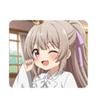 紫リボンポニーテールみなみちゃんスタンプ（個別スタンプ：23）