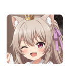 紫リボンポニーテールみなみちゃんスタンプ（個別スタンプ：28）
