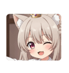 紫リボンポニーテールみなみちゃんスタンプ（個別スタンプ：30）