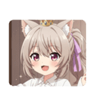 紫リボンポニーテールみなみちゃんスタンプ（個別スタンプ：32）