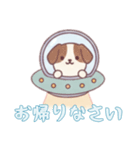 [お帰りなさい専用]宇宙犬UFOで襲来（個別スタンプ：15）