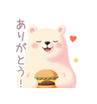 ハンバーガーと白くまスタンプ（個別スタンプ：2）