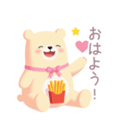 ハンバーガーと白くまスタンプ（個別スタンプ：3）