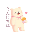 ハンバーガーと白くまスタンプ（個別スタンプ：5）