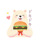 ハンバーガーと白くまスタンプ（個別スタンプ：22）