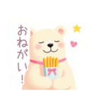 ハンバーガーと白くまスタンプ（個別スタンプ：32）