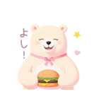 ハンバーガーと白くまスタンプ（個別スタンプ：35）