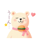 ハンバーガーと白くまスタンプ（個別スタンプ：37）