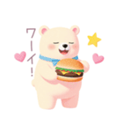 ハンバーガーと白くまスタンプ（個別スタンプ：38）
