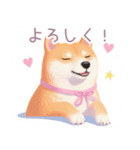 ハンバーガーと柴犬スタンプ（個別スタンプ：1）