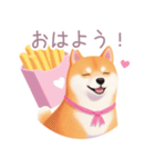 ハンバーガーと柴犬スタンプ（個別スタンプ：2）