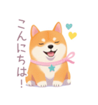ハンバーガーと柴犬スタンプ（個別スタンプ：4）