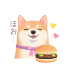 ハンバーガーと柴犬スタンプ（個別スタンプ：8）