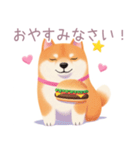 ハンバーガーと柴犬スタンプ（個別スタンプ：10）
