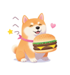 ハンバーガーと柴犬スタンプ（個別スタンプ：18）