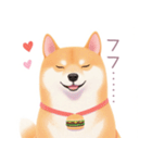ハンバーガーと柴犬スタンプ（個別スタンプ：19）
