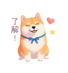 ハンバーガーと柴犬スタンプ（個別スタンプ：21）
