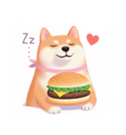 ハンバーガーと柴犬スタンプ（個別スタンプ：22）