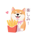 ハンバーガーと柴犬スタンプ（個別スタンプ：23）