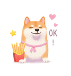 ハンバーガーと柴犬スタンプ（個別スタンプ：25）