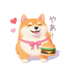 ハンバーガーと柴犬スタンプ（個別スタンプ：26）