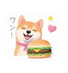 ハンバーガーと柴犬スタンプ（個別スタンプ：27）