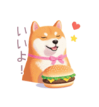 ハンバーガーと柴犬スタンプ（個別スタンプ：34）