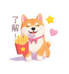 ハンバーガーと柴犬スタンプ（個別スタンプ：37）