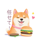 ハンバーガーと柴犬スタンプ（個別スタンプ：38）
