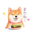 ハンバーガーと柴犬スタンプ（個別スタンプ：40）