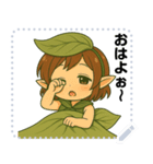 葉っぱの妖精のほのぼのライフ（個別スタンプ：4）