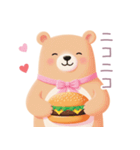 ハンバーガーとくまさんスタンプ（個別スタンプ：11）