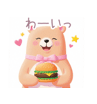 ハンバーガーとくまさんスタンプ（個別スタンプ：13）