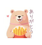 ハンバーガーとくまさんスタンプ（個別スタンプ：15）