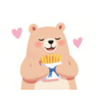 ハンバーガーとくまさんスタンプ（個別スタンプ：18）
