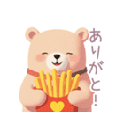 ハンバーガーとくまさんスタンプ（個別スタンプ：35）