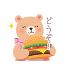 ハンバーガーとくまさんスタンプ（個別スタンプ：38）
