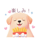 ハンバーガーと仲良し子犬スタンプ（個別スタンプ：12）