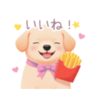 ハンバーガーと仲良し子犬スタンプ（個別スタンプ：13）