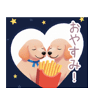 ハンバーガーと仲良し子犬スタンプ（個別スタンプ：21）