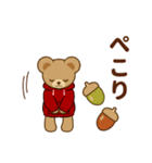 推し色テディベアの秋【赤】（個別スタンプ：13）