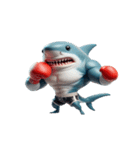 ボクシングサメ大爆笑,（個別スタンプ：1）