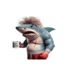 ボクシングサメ大爆笑,（個別スタンプ：2）